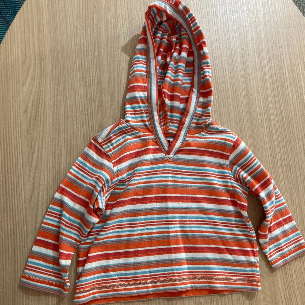 Tea Collection Orange Striped Hoodie 3-6 Months Long Sleeve Cotton